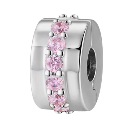 Pave Heart Round & Band Clip on Spacer Charm - Sparks Charms