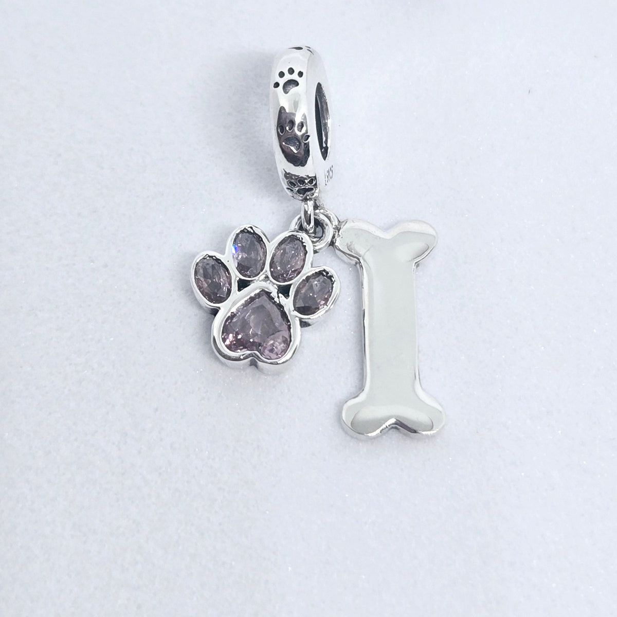 Paw & Bone or Paw & Fish in Pink/Blue Charm - Sparks Charms