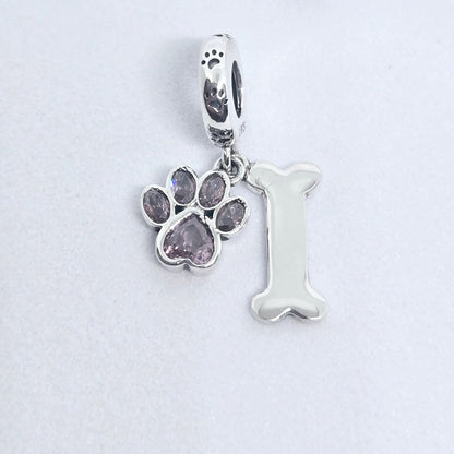 Paw & Bone or Paw & Fish in Pink/Blue Charm - Sparks Charms