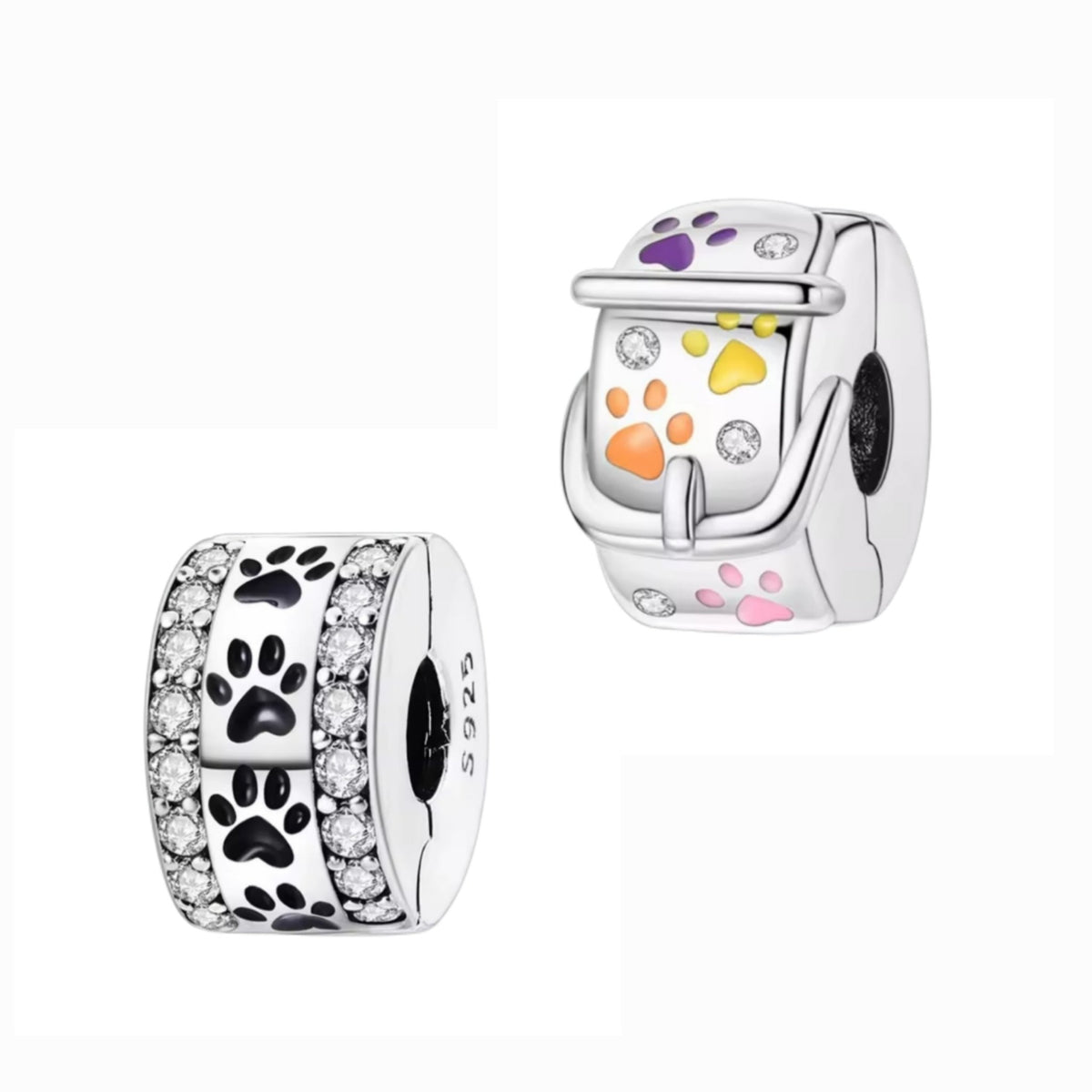 Paw Print Clip on Spacer Charm - Sparks Charms