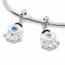 Paw Print 'Forever in my heart' Pink or Blue Pet Urn Charm - Sparks Charms