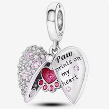 'Paw prints on my heart' Opening Memorial Charm - Sparks Charms