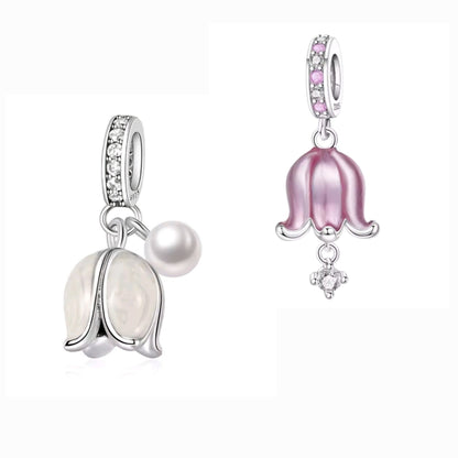 Pink or White Pearlescent Lily of the Valley Charm - Sparks Charms