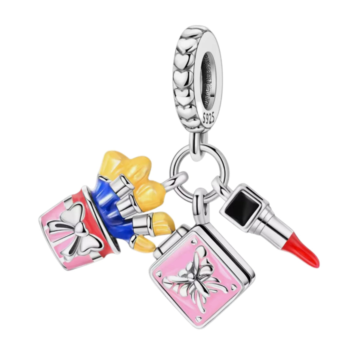 Pink 'We love Beauty' Opening Make-up Charm - Sparks Charms