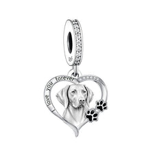 Pointer Weimaraner 'I love you forever' Charm - Sparks Charms