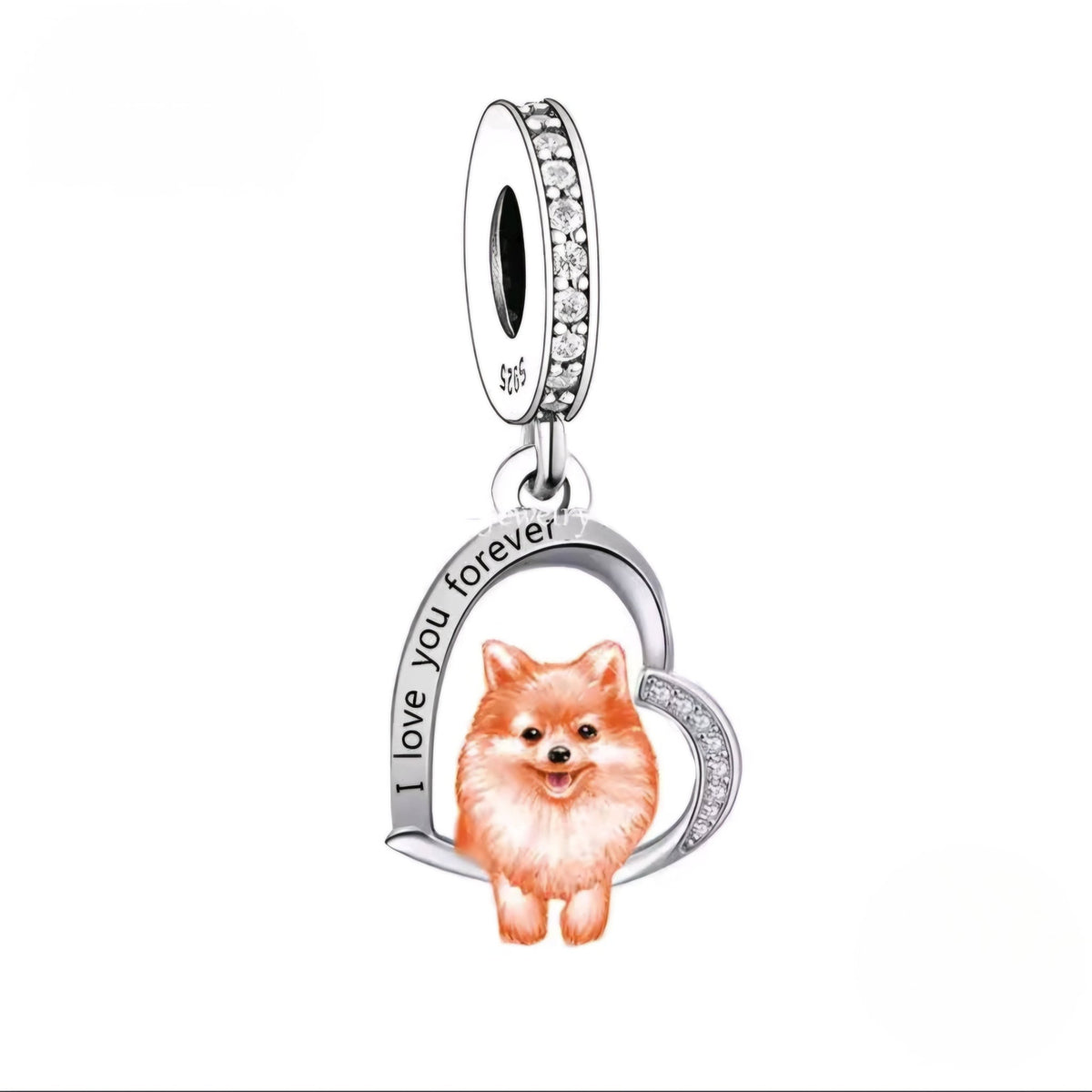 Pomeranian 'I love you forever' Charm - Sparks Charms