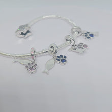 Paw & Bone or Paw & Fish in Pink/Blue Charm