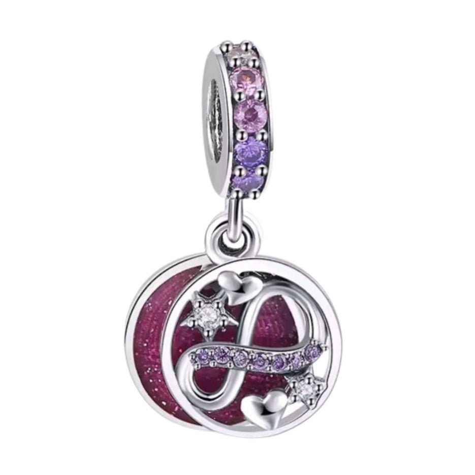 Purple Sparkling 'I love you to infinity' Charm - Sparks Charms