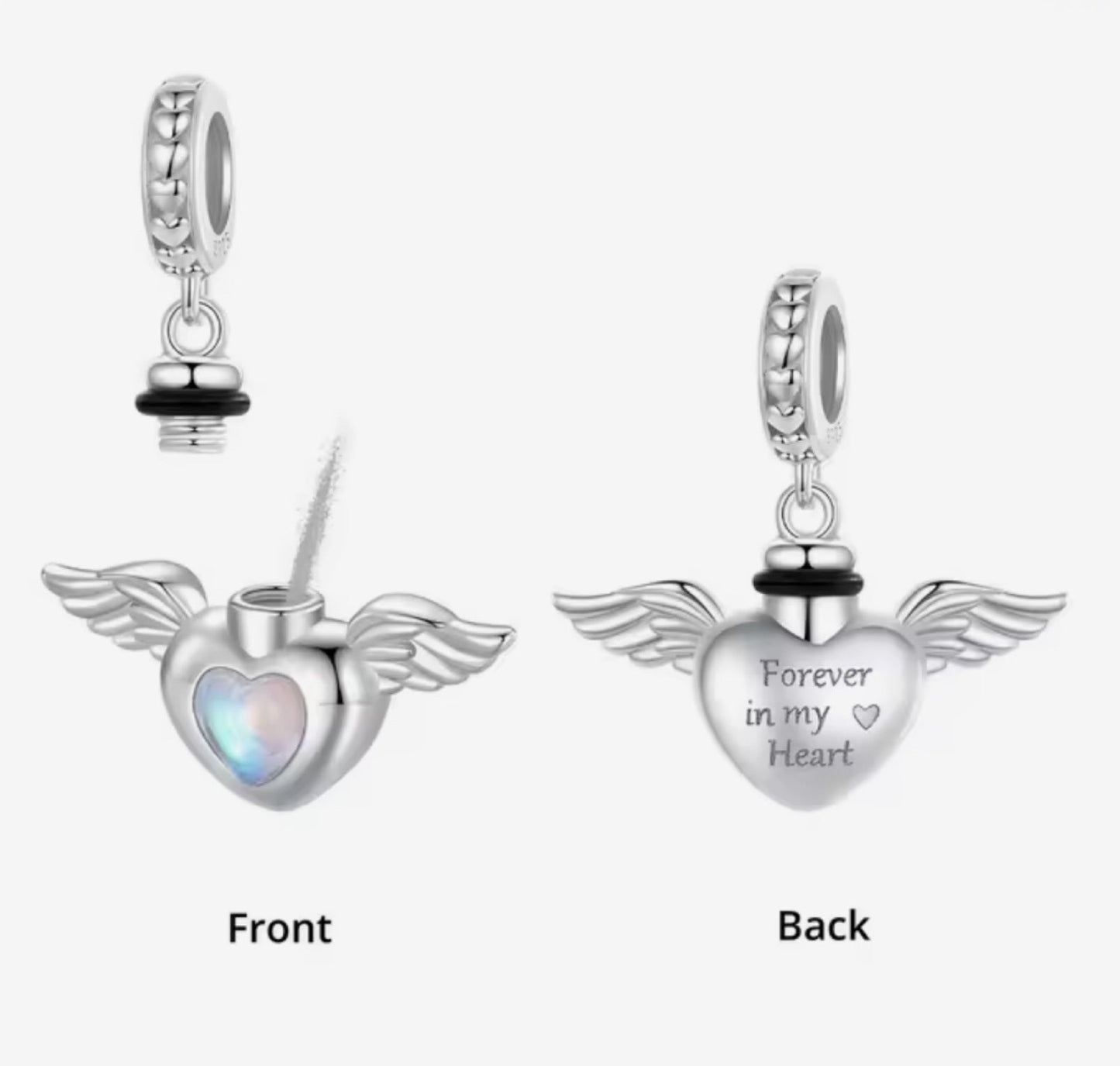 Winged 'Forever in my heart' Urn Charm