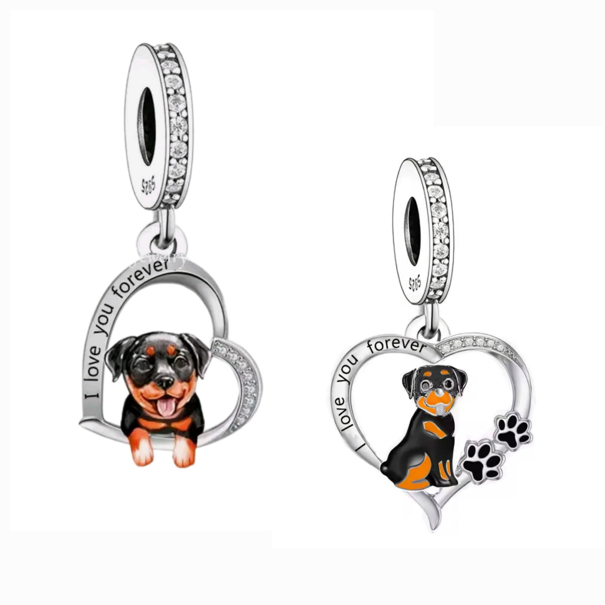Rottweiler 'I love you forever' Charm - Sparks Charms