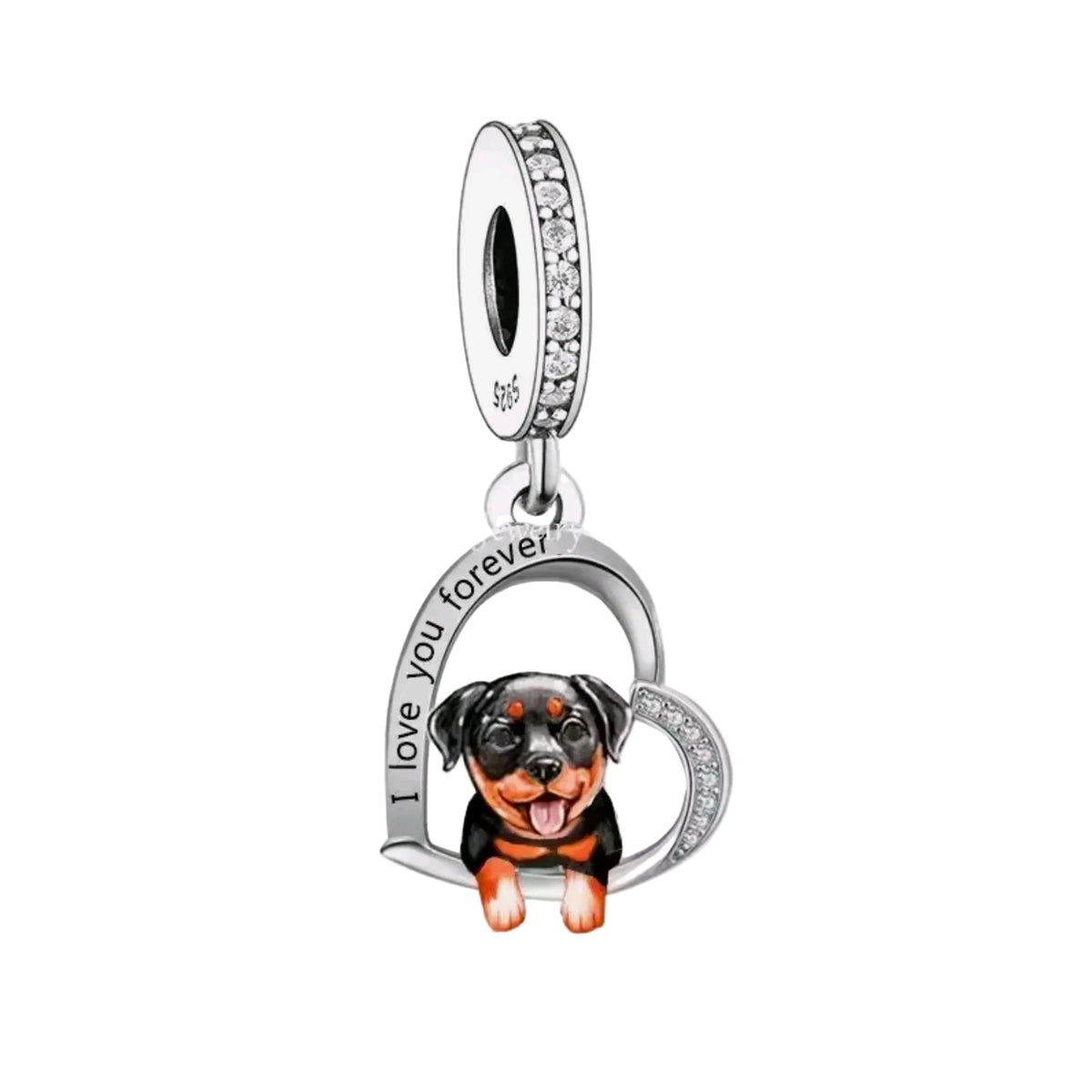 Rottweiler 'I love you forever' Charm - Sparks Charms