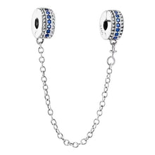 Royal Blue Clip-on Safety Chain for Charm Bracelet inc Rubber Stoppers - Sparks Charms