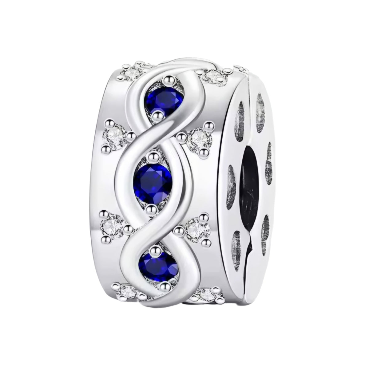 Royal Blue Spiral Clip on Spacer Charm - Sparks Charms