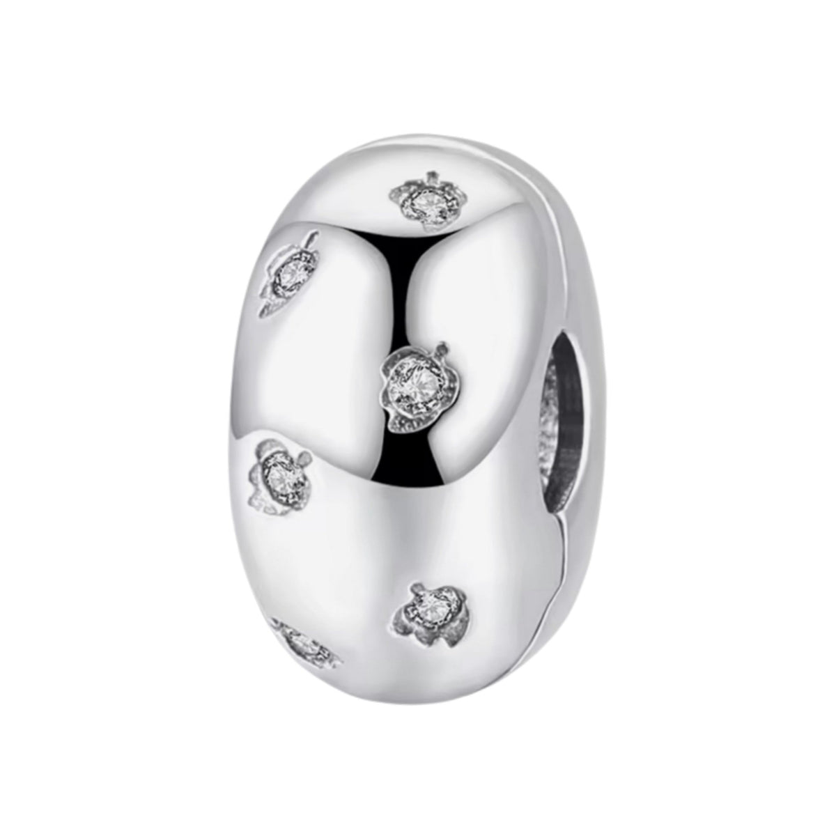 Silver Leaf Clip on Spacer Charm - Sparks Charms