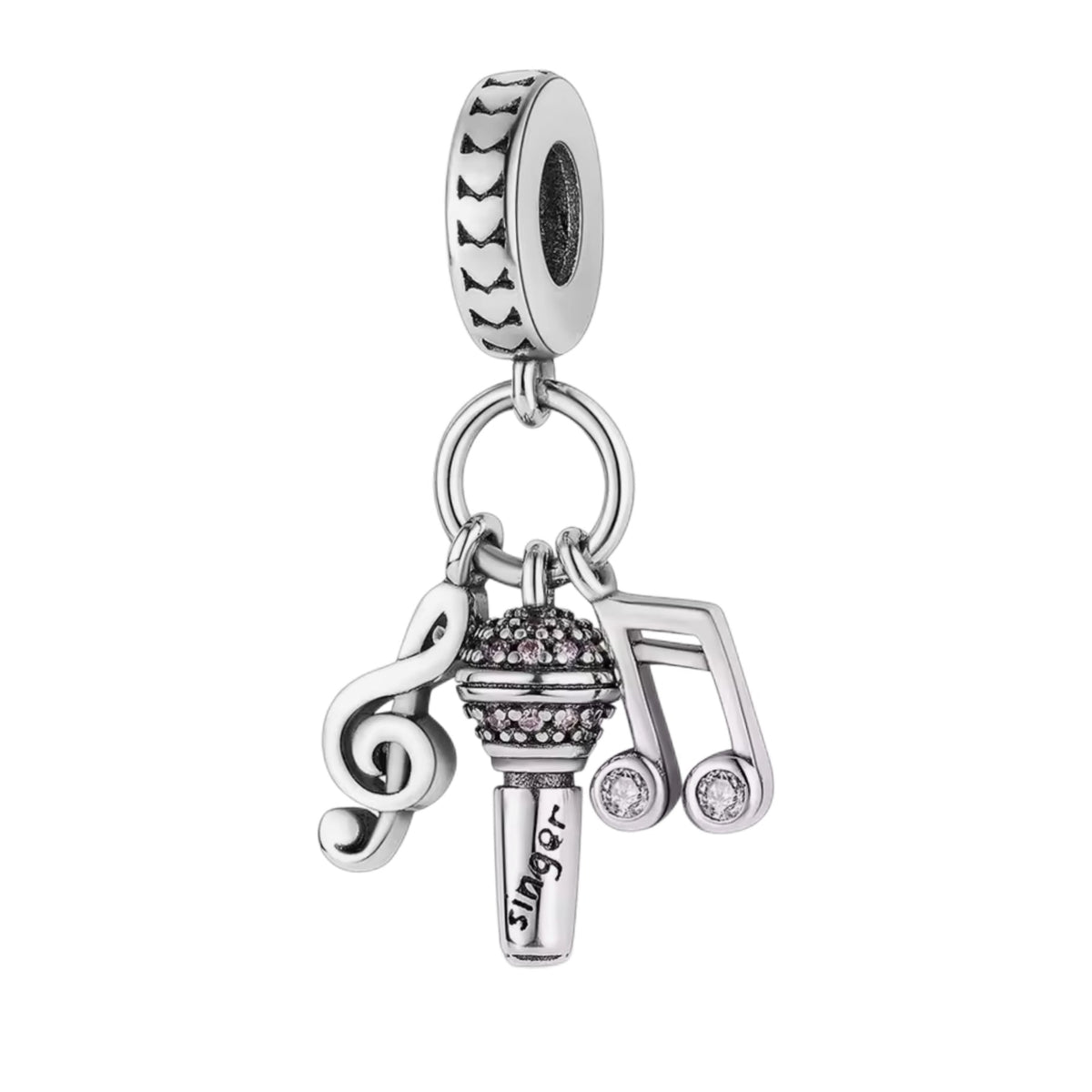 Singer Microphone Musical Notes Charm - Sparks Charms