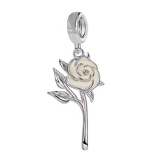 Single White Rose Charm - Sparks Charms