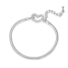 Solid Silver Heart Spring Ring Charm Bracelet - Sparks Charms