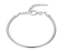 Solid Silver Infinity 'Forever Love' Loop Charm Bracelet - Sparks Charms