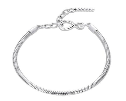 Solid Silver Infinity 'Forever Love' Loop Charm Bracelet - Sparks Charms