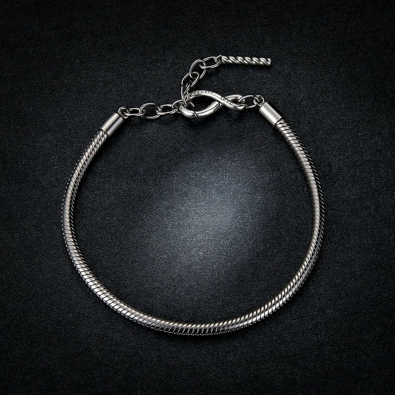 Solid Silver Infinity 'Forever Love' Loop Charm Bracelet - Sparks Charms