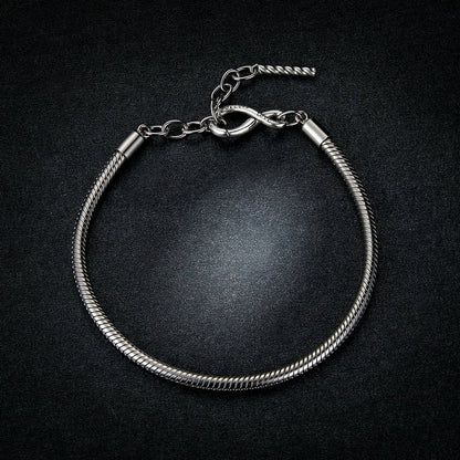 Solid Silver Infinity 'Forever Love' Loop Charm Bracelet - Sparks Charms