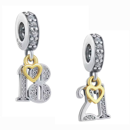 Sparkling 18th 21st Birthday Anniversary Charm - Sparks Charms