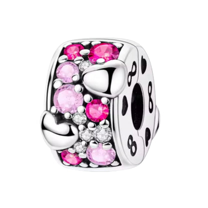 Sparkling Band & Dangling 'LOVE' Heart Clip on Spacer Charm - Sparks Charms