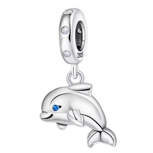 Sparkling Blue Eyed Dolphin Charm - Sparks Charms
