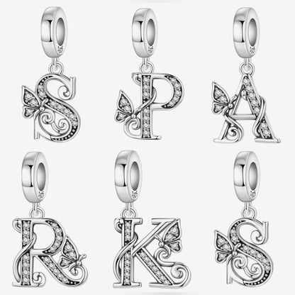 Sparkling Butterfly A - Z Letter Charm - Sparks Charms