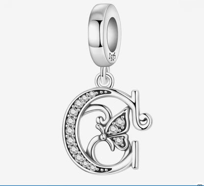 Sparkling Butterfly A - Z Letter Charm - Sparks Charms