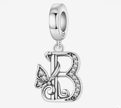 Sparkling Butterfly A - Z Letter Charm - Sparks Charms