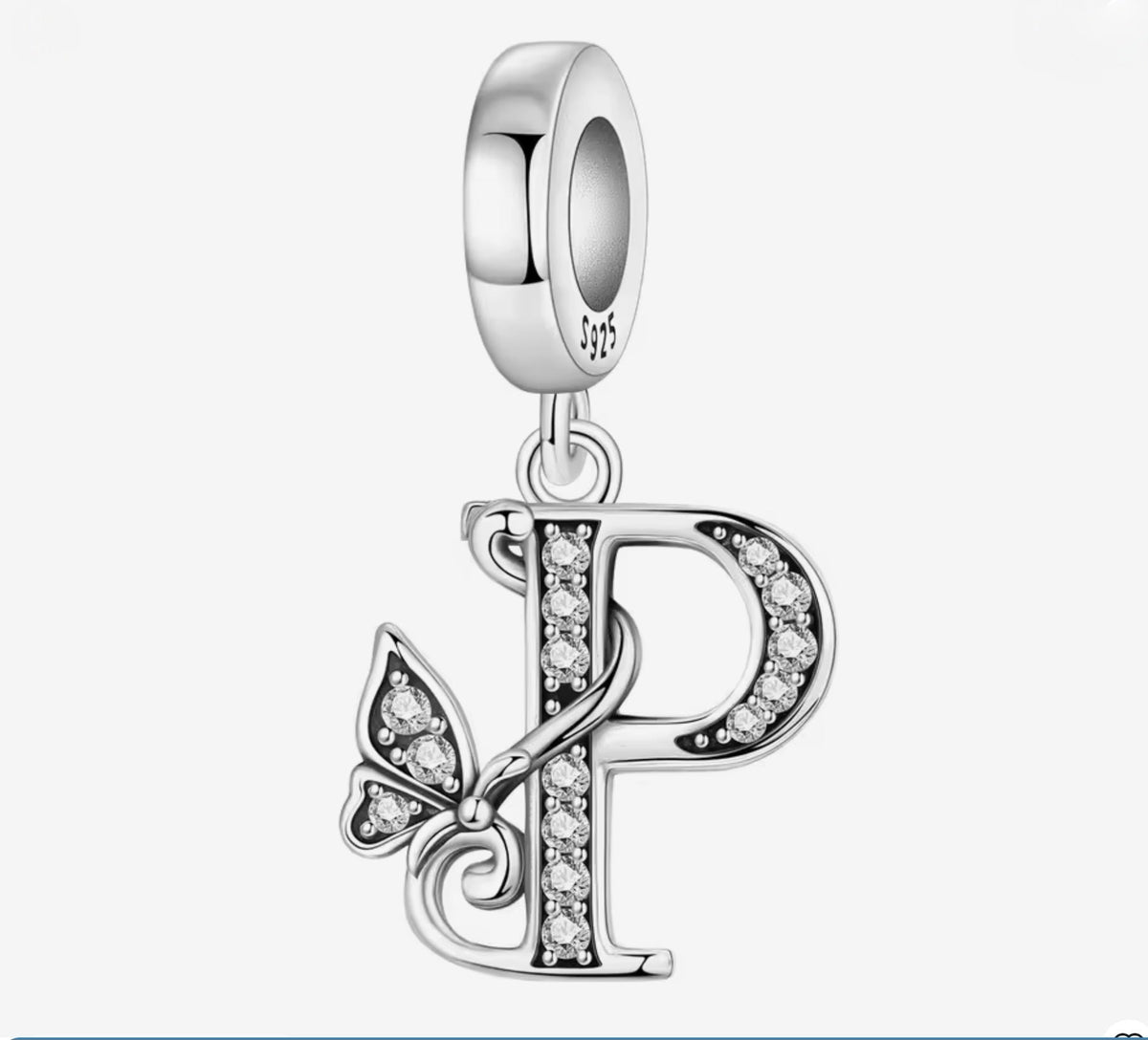 Sparkling Butterfly A - Z Letter Charm - Sparks Charms