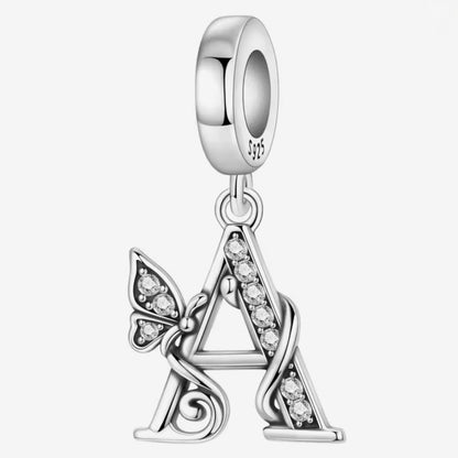 Sparkling Butterfly A - Z Letter Charm - Sparks Charms