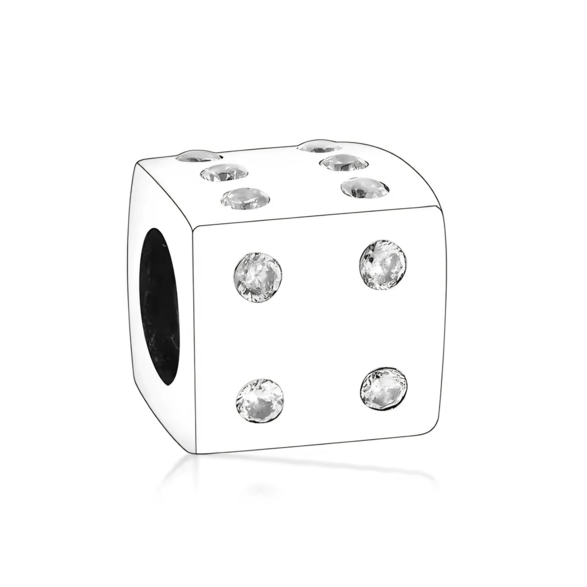 Sparkling Dice Bead Charm - Sparks Charms