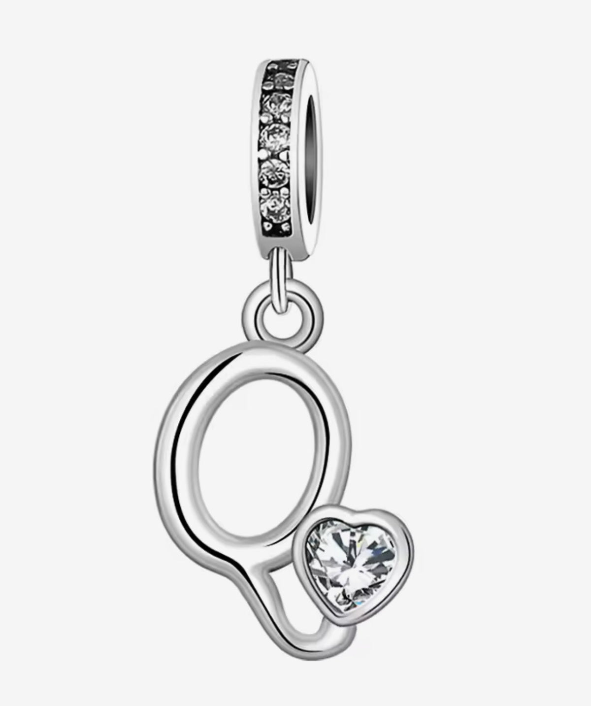 Sparkling Heart A - Z Letter Charm - Sparks Charms