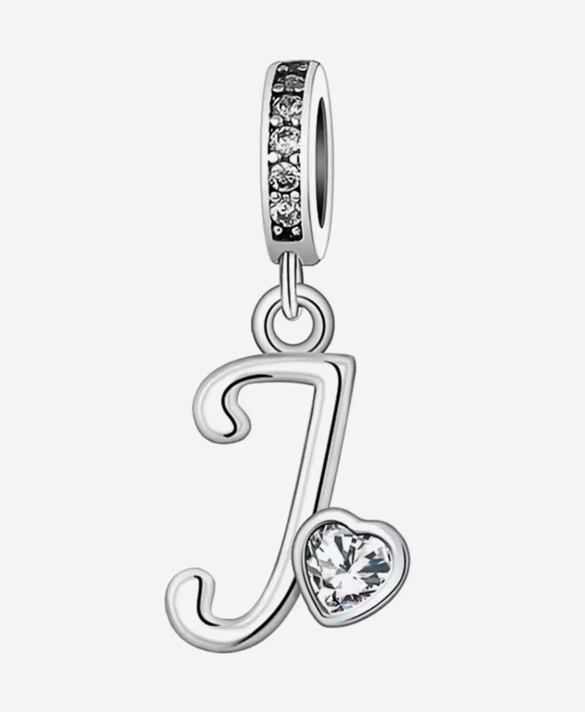 Sparkling Heart A - Z Letter Charm - Sparks Charms