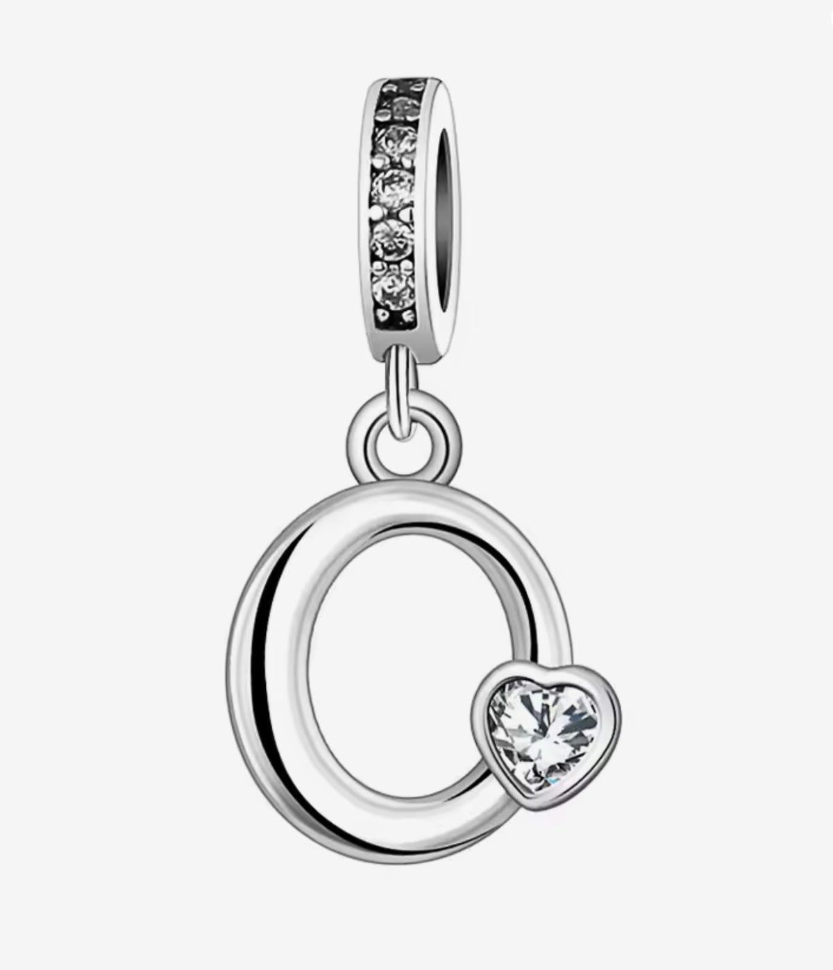 Sparkling Heart A - Z Letter Charm - Sparks Charms