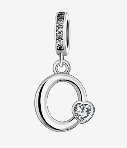 Sparkling Heart A - Z Letter Charm - Sparks Charms