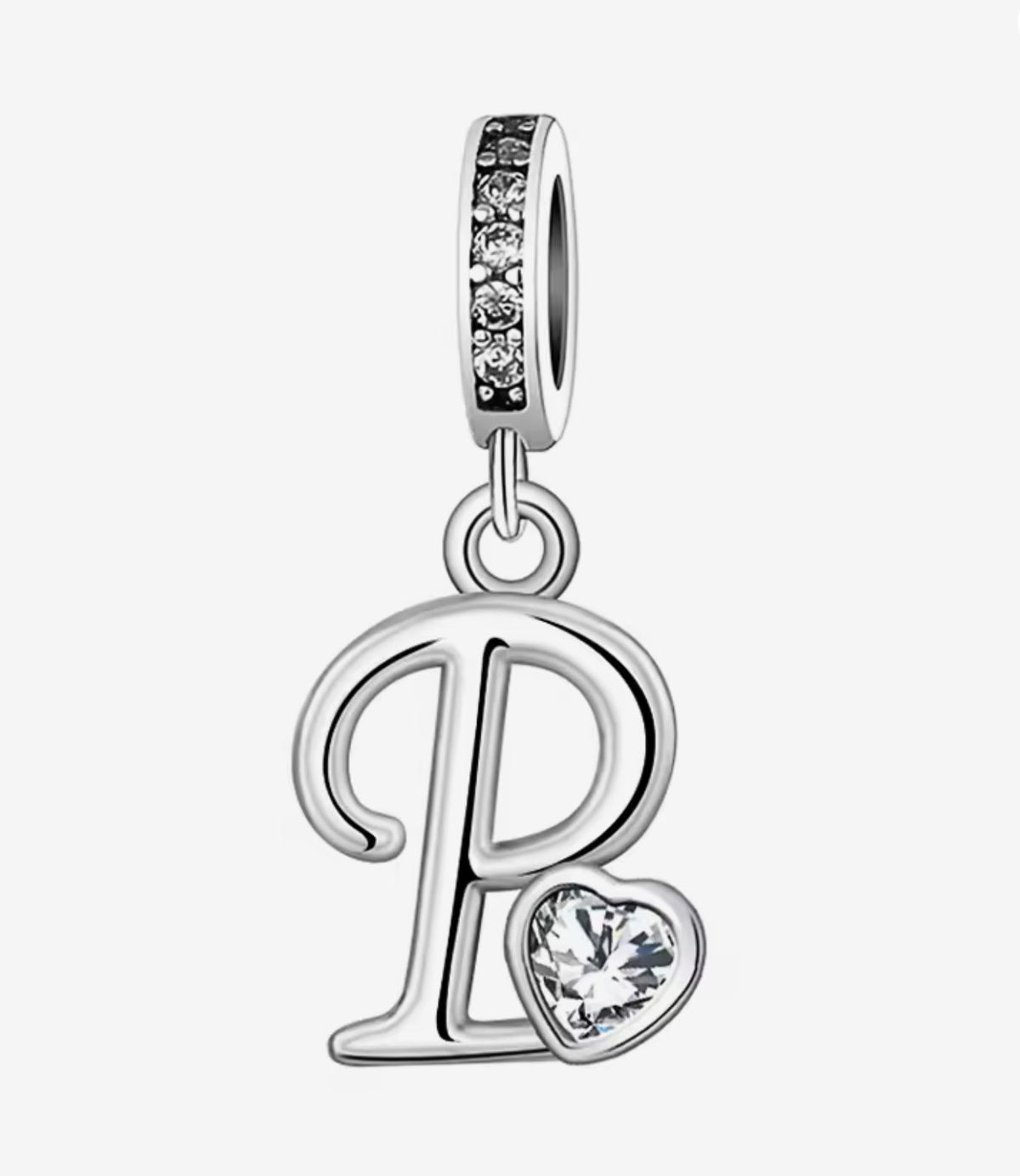Sparkling Heart A - Z Letter Charm - Sparks Charms