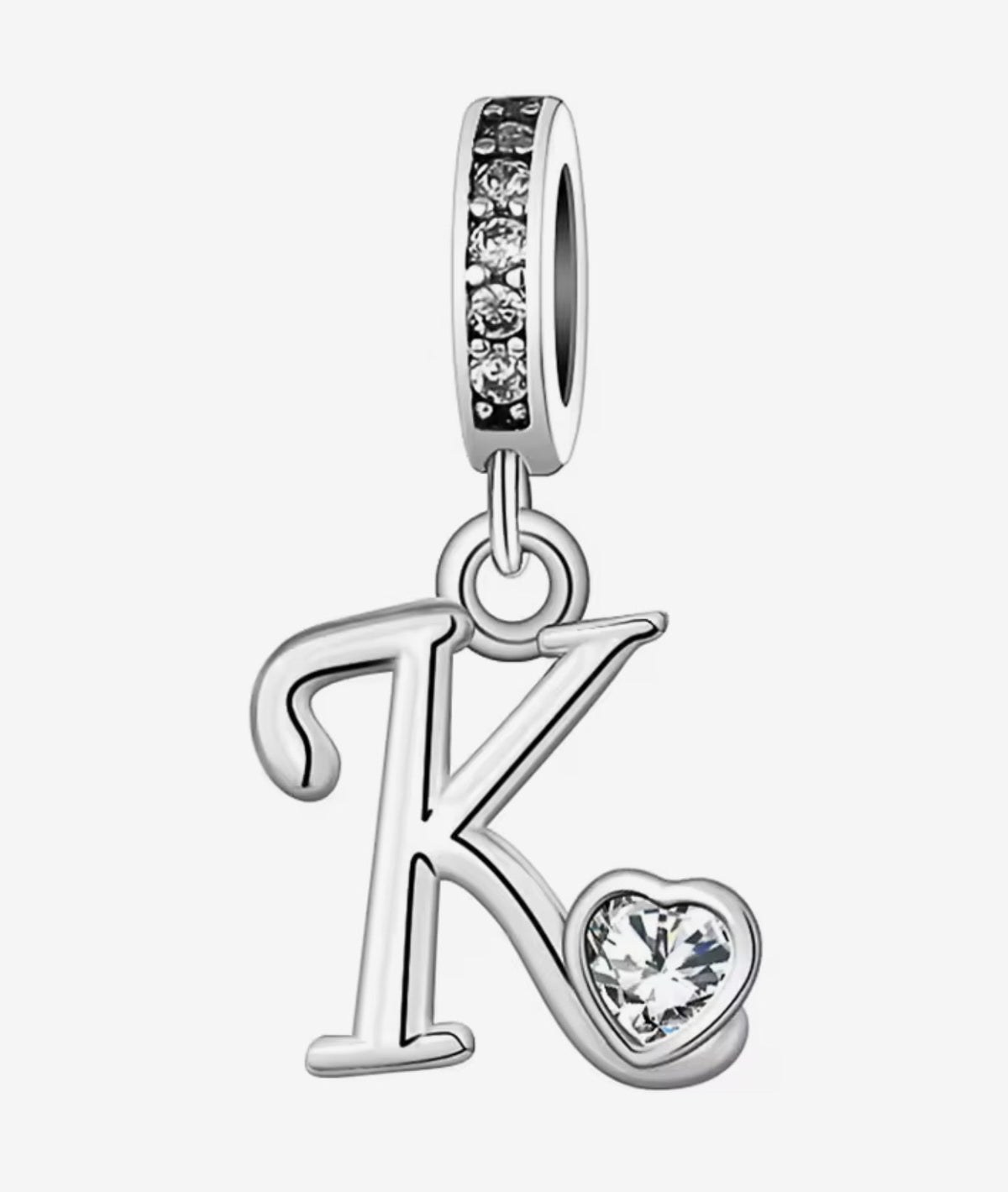 Sparkling Heart A - Z Letter Charm - Sparks Charms