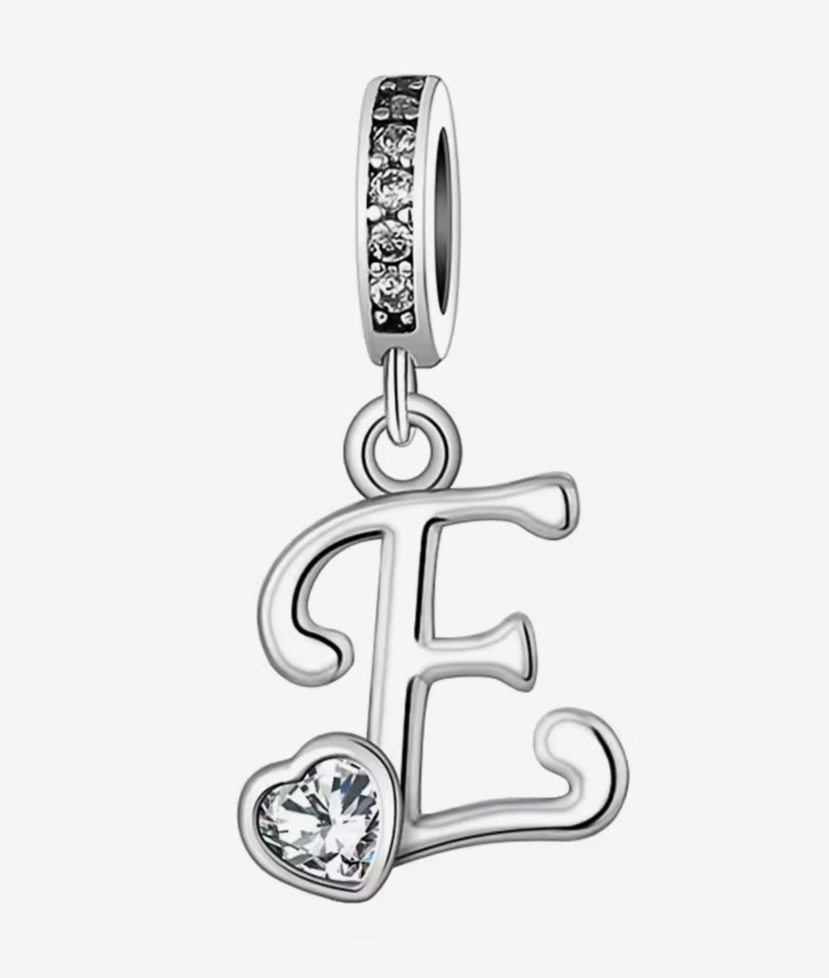 Sparkling Heart A - Z Letter Charm - Sparks Charms