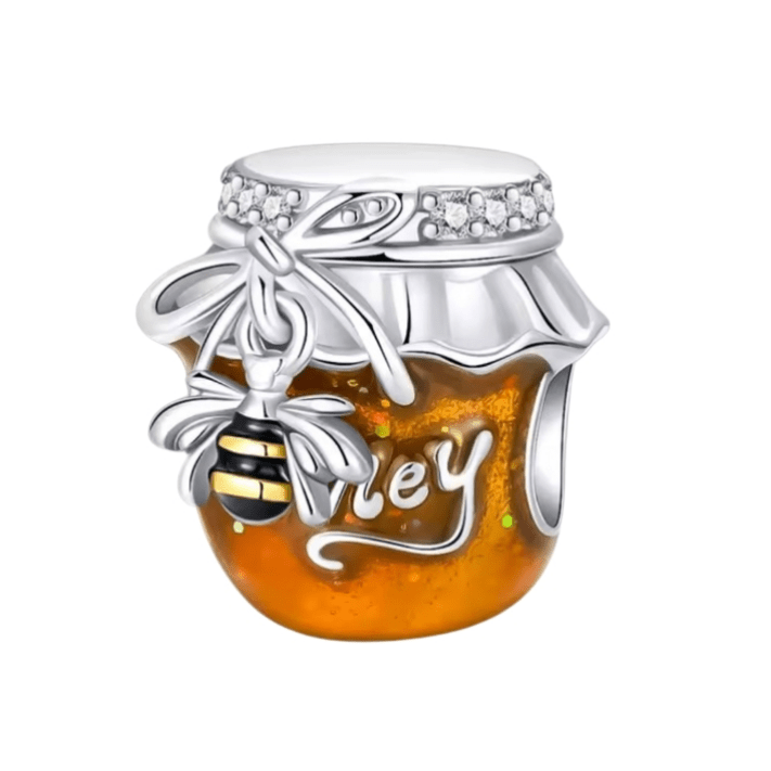 Sparkling Honey Jar & Bee Charm - Sparks Charms
