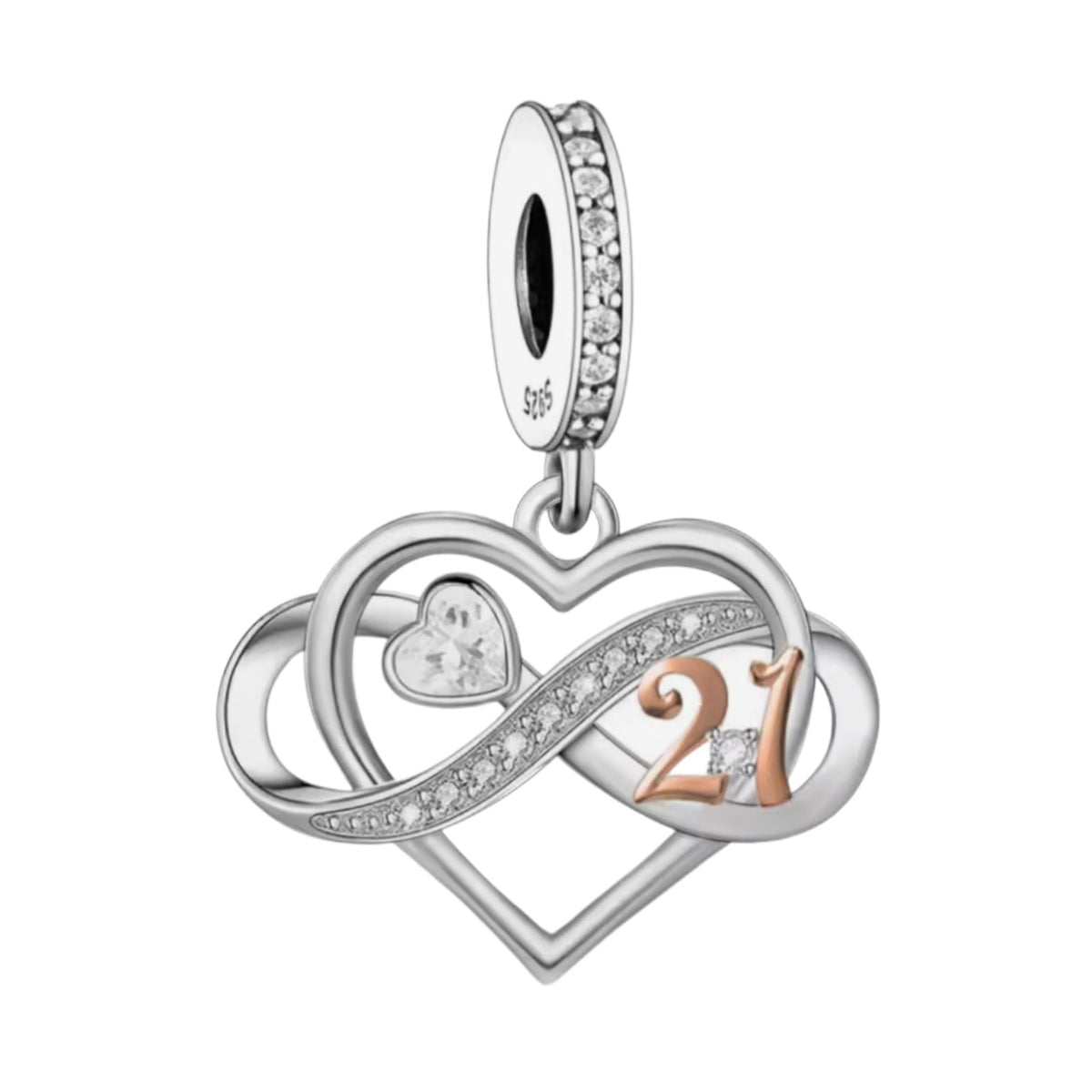 Sparkling Infinity Loop Anniversary Birthday Charm - Sparks Charms