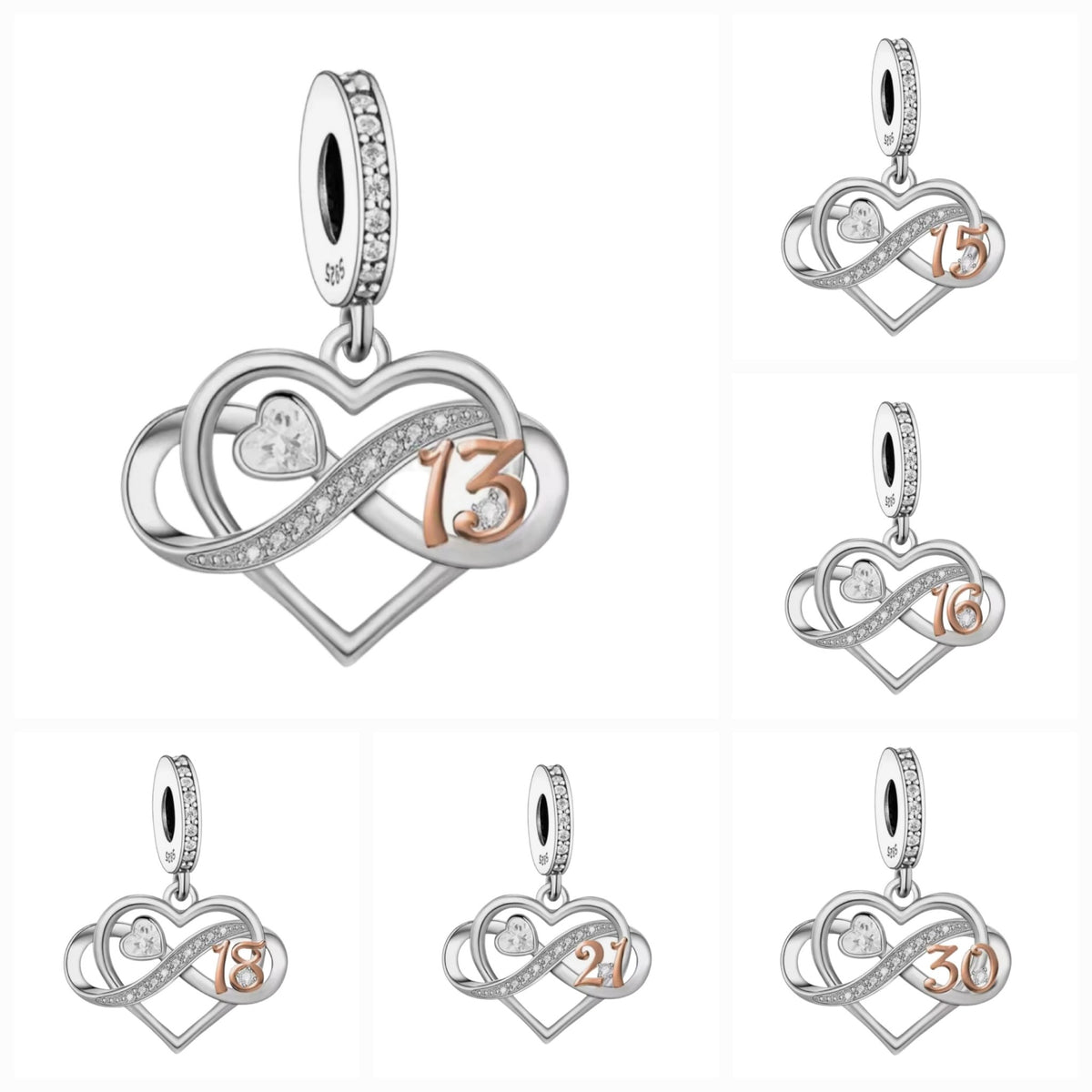 Sparkling Infinity Loop Anniversary Birthday Charm - Sparks Charms