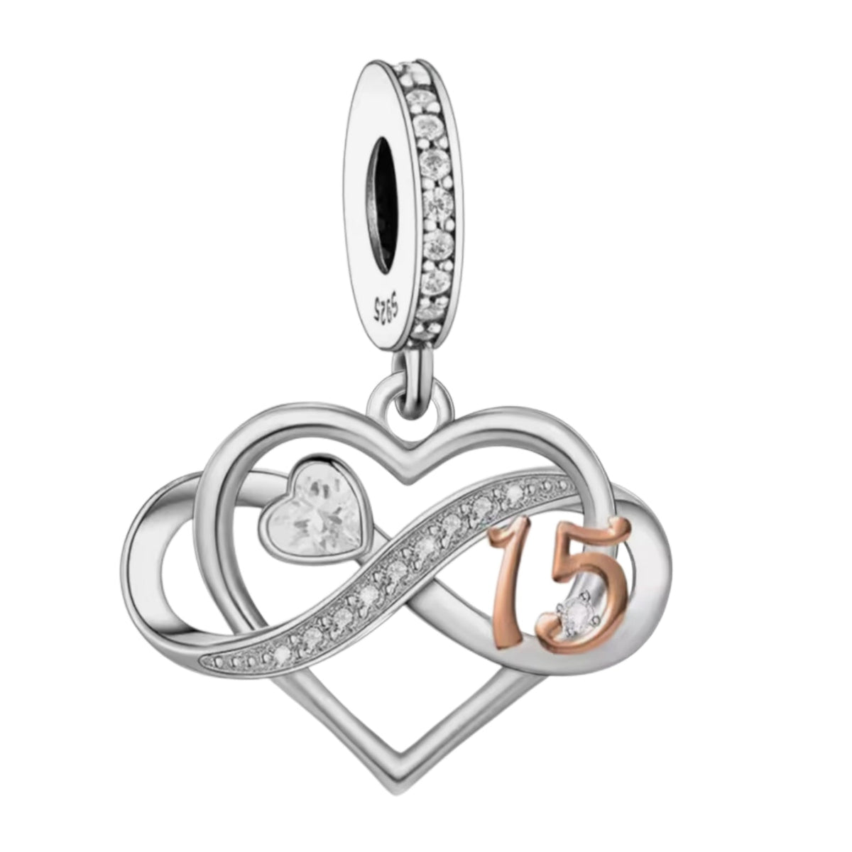 Sparkling Infinity Loop Anniversary Birthday Charm - Sparks Charms