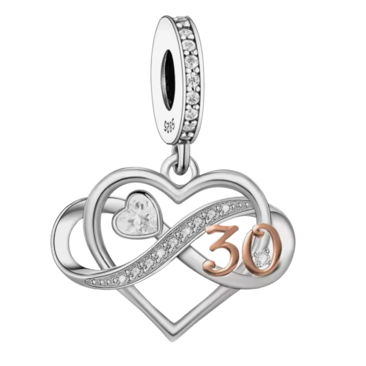 Sparkling Infinity Loop Anniversary Birthday Charm - Sparks Charms