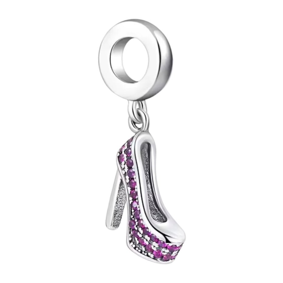 Sparkling Pink Healed Shoe Charm - Sparks Charms