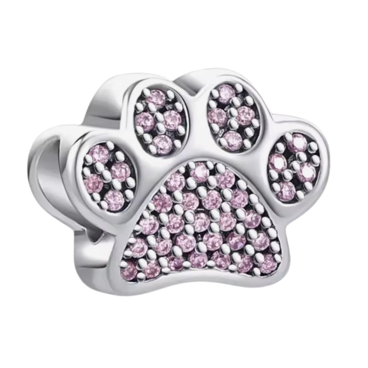 Sparkling Pink or Blue Paw Print Charm - Sparks Charms