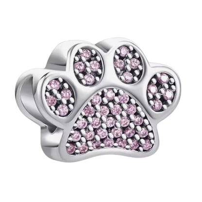Sparkling Pink or Blue Paw Print Charm - Sparks Charms