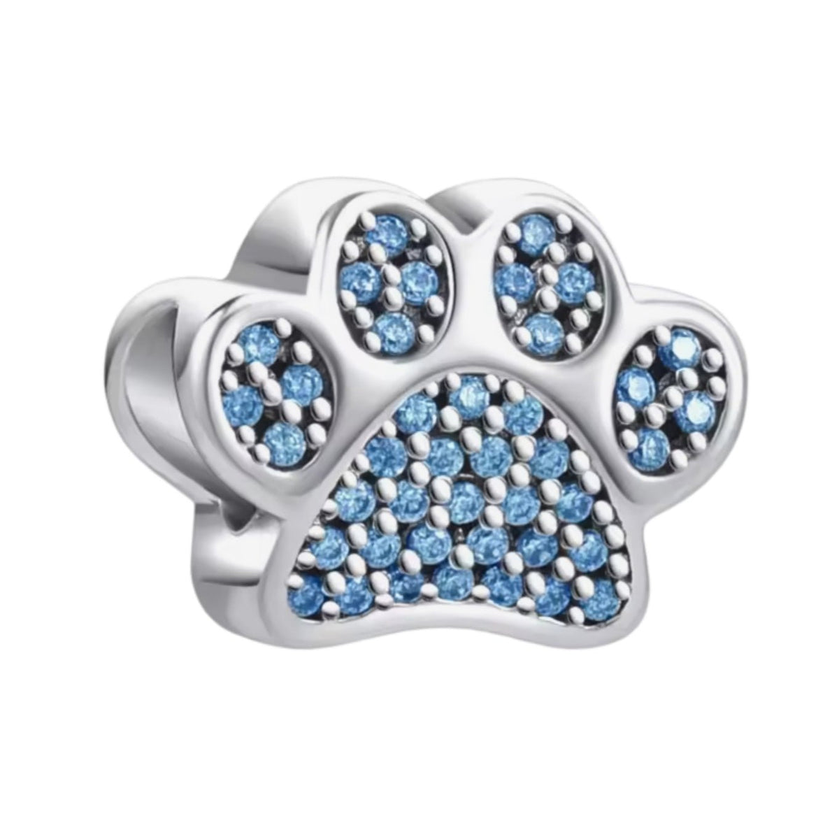 Sparkling Pink or Blue Paw Print Charm - Sparks Charms